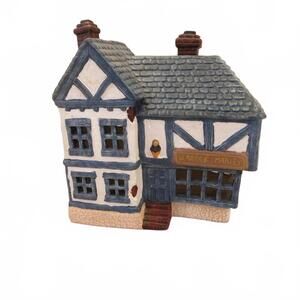 Vintage Hand Painted Ceramic Scrooge and Marley Counting House 6.5" Tall